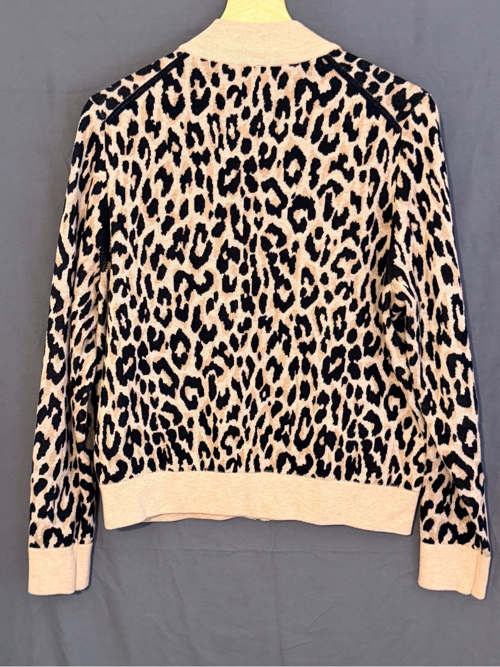 J. Crew Beige and Black Leopard Zip Cardigan - Picture 5 of 5
